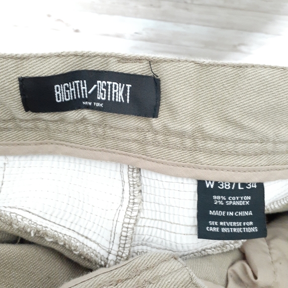 8ighth Dstrkt Mens Moto Jeans 38x34 Beige 771 - Picture 3 of 4